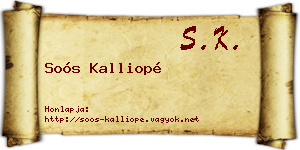 Soós Kalliopé névjegykártya